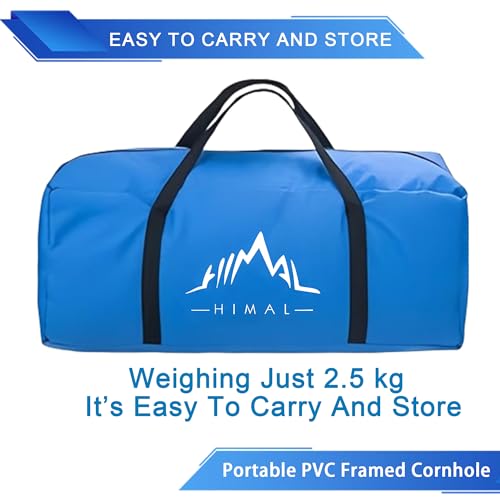 Himal Portable PVC Framed Cornhole Game Set with 8 Bean Bags and Carrying Bag (Blue-Red,3 x 2-feet)