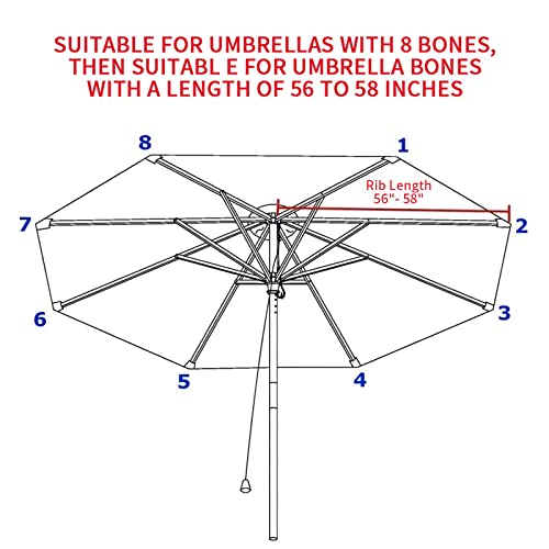 10ft Patio Umbrella Replacement Canopy 8 Ribs, Waterproof & Fade Resistant Market Umbrella Cover, Thickened Polyester Fabric for Backyard, Garden and Pool (Canopy Only) (Black) - color: Black