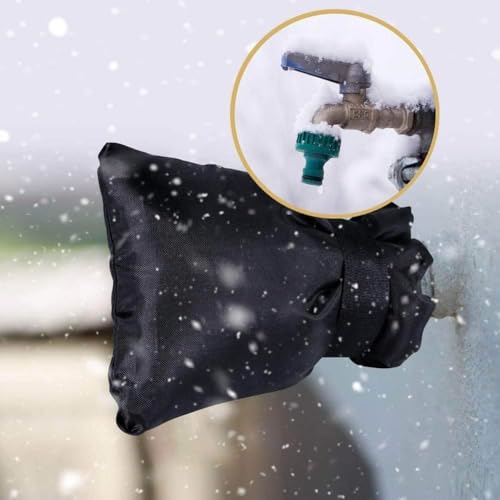 Outdoor Faucet Covers for Winter 3 Packs Hose Bib Protector Spout Cover Garden 8.7" x 7" x 2", Outside Spigot Pipe Freeze Protection Cover Insulated Tap Pouch (large)