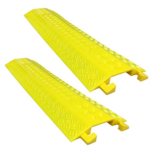 EZ Runner PVC Drop Over Cable Ramp Cable Protector - Single Channel - Yellow (Pack of 2) - color: Yellow, size: 1-Channel (2 Pack)