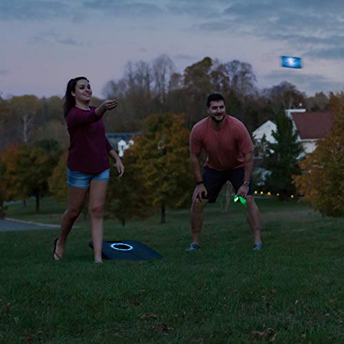 EastPoint Sports Go! Gater Cornhole – Light-Up and Travel Versions – Easy Storage & Light-Weight – Perfect for Outdoor and Indoor Play - style: Light-Up Board - Black/Blue