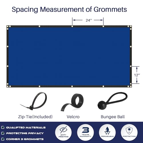 Windscreen4less Privacy Fence Screen Heavy Duty Windscreen Fencing Mesh Fabric Shade Net Cover with Brass Grommtes for Outdoor Wall Garden Yard Pool Deck, 6'x1' Blue - color: Blue, size: 6' x 1'