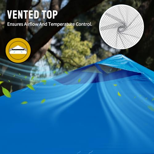 CROWN SHADES 12x12 Pop Up Canopy Outside Canopy, Patented One Push Tent Canopy with Wheeled Carry Bag, Bonus 8 Stakes and 4 Ropes, Blue - color: Blue, size: 12x12