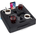 Couch Cup Holder-Sofa Cup Holder Pillow Tray Caddy Cupholder Hearted for Bed, Rv, Tv, Car, Man Cave, Backseat for Remote, Drinks, Snacks (Square-Grey) - color: Dark Grey