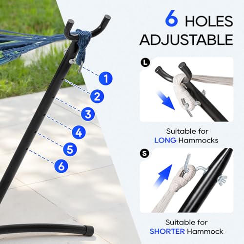 FDW Portable 9FT Hammock Stand, Heavy Duty Hammock Stand, Portable Steel Stand Only for Outdoor Patio or Indoor with Carrying Case (No Hammock) - color: No Hammock Black