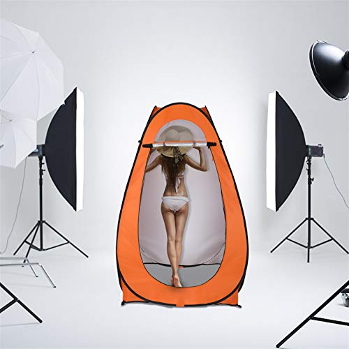 Portable Pop Up Shower Privacy Tent,Lightweight 1-2 Person Toilet Shower Tents,Changing Room Dressing Tent,Waterproof Camping Shower Tents,with Carry Bag,for Picnic Beach Hiking Fishing (Orange) - color: Orange