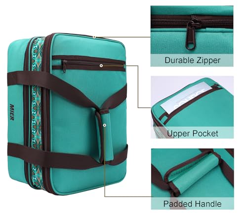 MIER Insulated Double Casserole Carrier Bag Thermal Lunch Tote for Lasagna Lugger, Potluck Parties, Picnic, Beach, Fits 9 x 13 Inches Baking Dish, Casserole Dish, Expandable by Mid Zipper, Teal - color: Teal