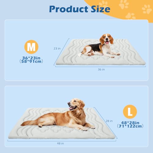 EXPAWLORER Dog Cooling Mat,Cool Pad Reversible (Cool & Warm),36’’x23’’ Pet Ice Cool Pad Blanket for Summer Kennel Sofa Floor Crate Car Seat,Machine Washable& Foldable Cooling Dog Bed(Medium)
