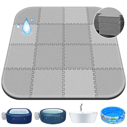 85 * 85 Inch Hot Tub Mat,Inflatable Hot Tub Accessories，Extra Thick Large Hot Tub Eva Foam Pad Padding Foundation for Outdoor Indoor,Portable Spa Pool Accessories Ground Base Flooring Mat Protector - color: 2/5 Inch Thickness 85 * 85 Inch,light Gray