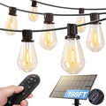 addlon 198FT(192+6) Solar String Lights Outdoor Waterproof 6W Panel with USB Port & Remote Control Solar Powered Patio Lights for Outside with 68 LED Dimmable Bulbs for Porch Garden Deck Halloween - size: 192+6FT(64 Sockets)
