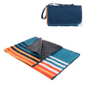 Picnic TIME Outdoor Picnic Blanket Tote, 59"x51" Foldable Beach & Camping Blanket with Soft Fleece, Water-Resistant Bottom, Adjustable Strap & Zippered Pocket (Marine Stripe) - color: Marine Stripe