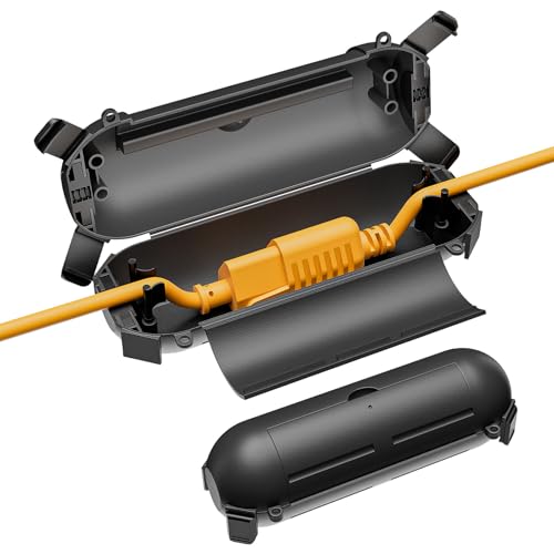 iwillink 2 Pack Outdoor Extension Cord Cover Waterproof - Weatherproof Electrical Connection Box for Outdoor Outlet, Plug, Socket, Christmas Holiday Decoration, Power Tool, Black - color: Black, size: 2 Pack