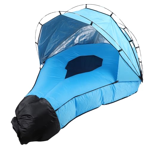 Water Proof Inflatable Lounger Air Sofa with Sunshade – Portable Blow Up Couch Chair for Beach and Outdoor Leisure