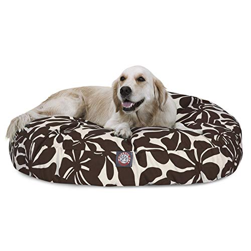 Chocolate Plantation Large Round Indoor Outdoor Pet Dog Bed With Removable Washable Cover By Majestic Pet Products - color: Chocolate, size: Large