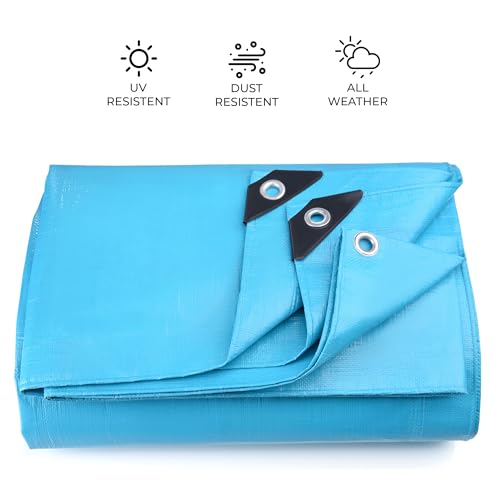 Tarps Heavy Duty Waterproof 20x40-12 mil Thick Camping Tent - Blue Tarp 20x40 UV Resistant, Rip & Tear Proof with Metal Grommets – Multipurpose Use for Camping, Tent, Boat, RV, Car, & Pool Cover - size: 20'x40'