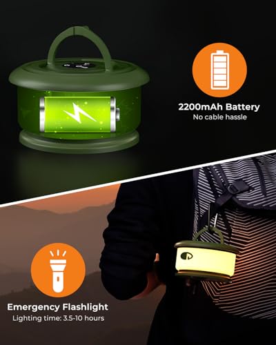 Camping String Lights, Retractable 32.8ft RGB Flash Lamp, Rechargeable Fairy LED Rope Lights Outdoor Waterproof, Portable Hanging Lantern for Outside Tent Patio Awning Garden RV Essentials - color: Green