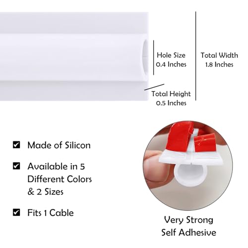 Rubber Bond TV Cord Hider Cable Protector - Strong Self Adhesive Wall Cord Cover Cable Hider - Low Profile Cable Management Wall Cord Concealer Cable Raceway - color: White, size: 8 Feet, style: 1 Cord