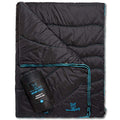 Wise Owl Outfitters Outdoor Camping Blanket – Lightweight Packable Puffy Quilt for Backpacking, Hiking & Travel – Warm Water Resistant Blanket for Cold Weather Camping - color: Black