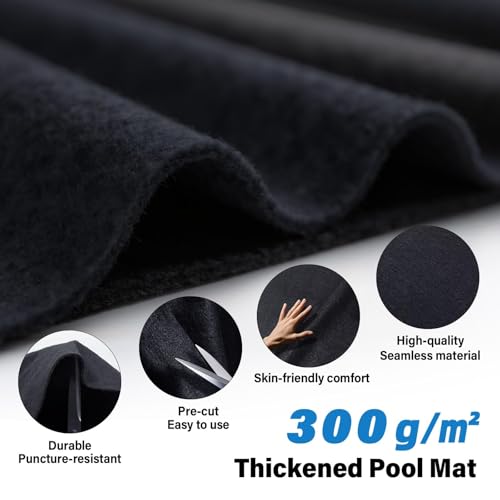 Safana Upgrade Thicken 10 x 16 ft Rectangular Pool Liner Pad for Rectangle/Oval Above Ground Pool, 300g/㎡ Seamless Swimming Pool Mat, Under Pool Padding, Puncture Protection, Extend Liner Life - size: Rectangle/Oval 10x16 FT