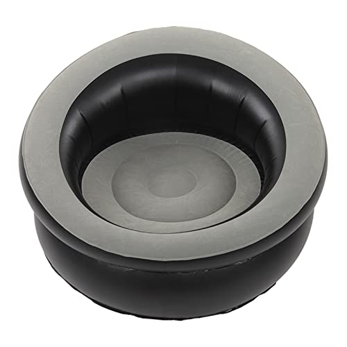 Luqeeg Inflatable Couch, Flocking Air Sofa Inflatable Sofa Chair Blow Up Couches Inflatable Lounge Chair for Bedroom Office Backyard Balcony Camping Travel (Grey) - color: Grey