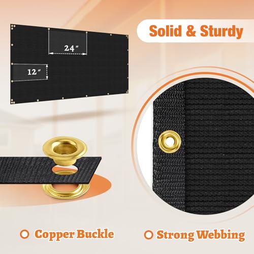 4' x 20' Privacy Fence Screen with Brass Grommets Heavy Duty Fencing Cover Windscreen Mesh Shade Net Cover Zip Ties Included for Backyard Garden Patio Outdoor, Black