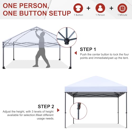 ABCCANOPY 12x12 Pop Up Canopy Tent, Easy Setup Instant Shelter with Wheeled Bag, Heavy Duty Outdoor Canopy for Beach, Market, Backyard, UV Protection, Outdoor Weather Protection (Navy Blue, 12x12) - color: Navy Blue, size: 12x12