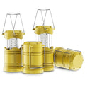 Lichamp 4 Pack LED Camping Lanterns, Battery Powered Camping Lights LED Collapsible Flashlight Portable Emergency Supplies Kit, A4YL - color: Yellow