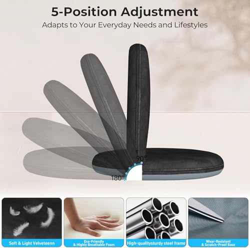 2Pcs Floor Chair, 5-Position Foldable Floor Chair for Kids with Adjustable Back, Soft Sponge & Velvetean Cover, for Adults and Kids, Indoor Outdoor Use, Meditation, Gaming, Camping(Black) - color: Black