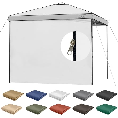 KAMPKEEPER 10X10 Canopy Tent Sidewalls with Zipper for Canopy Frame, 3Pcs Sunwalls Only, UPF50+ Waterproof Side Walls(White) - color: White
