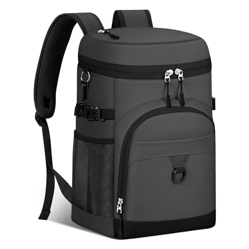 Cooler Backpack, 22L Waterproof Soft Backpack Coolers Leak Proof Beach Backpack Insulated Picnic Lunch Bag for Fishing Camping,Beach,Hiking,Travel - color: Gray