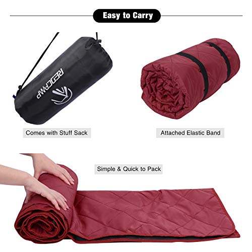 REDCAMP Large Waterproof Stadium Blanket for Cold Weather, Soft Warm Fleece Camping Blanket Windproof for Outdoor Sports, Red - color: Red/Dark Grey