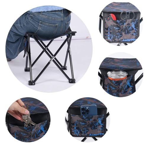 VOLIXOD 2 Pack Folding Portable Camping Stool for Adults, Lightweight Collapsible Stool for Outdoor Footrest Fishing Hiking Gardening and Beach with Carry Bag(400 LBS Capacity) - size: (2 Piece)