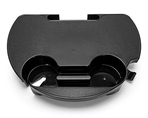 Camco Zero Gravity Chair Tray – Clip‑On Side Table w/Cup Holders, Stemmed Glass Slot, Non‑Slip Textured Surface, Drainage Holes & Bag Hook – Fits up to 7/8” Frames – Durable Polymer, Black (51834)