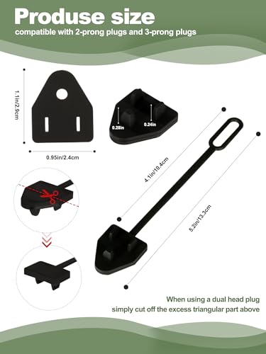 3PCS Silicone Weatherproof Gaskets and Plug covers，Silicone Outlet Plug Covers for 2 and 3 Prong,Used for Used for Indoor and Outdoor Extension Cord Cover Protection Sleeves (Black) - color: Black