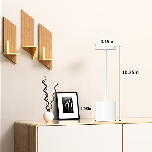 SAKRINGT 2 Pack Cordless Table Lamp Rechargeable,5000mAh Battery Operated Portable LED Table Light,Dimming Desk Lamp for Patio/Restaurant/Outdoor - color: 2Pack White