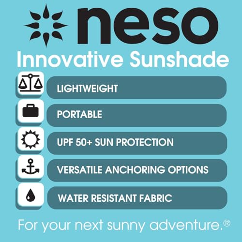 Neso Portable Beach Tent Sun Shelter - Lightweight Beach Shade Canopy - Easy Setup for Family Outings - Patented Reinforced Corners - UPF 50+ Sun Protection - color: Teal