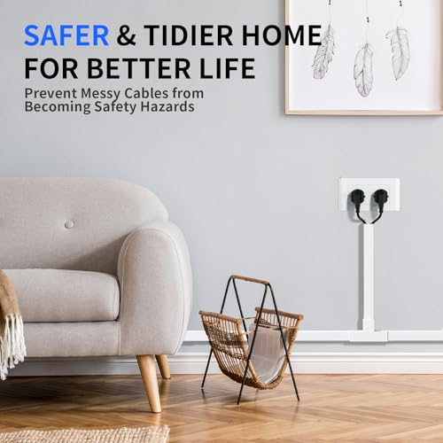 Delamu Cable Hider, 315in Cord Covers for Wires on Wall, One-Cord Cord Hider, Paintable Wire Hiders Wire Covers for Cords, Cable Management for Hiding 2-3 Wires, 20x L15.7 W0.95 H0.55in, White - size: 315in x 0.95in x 0.55in