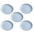 5 Pack Wheat Straw 6 Inch Plates, Small Dinner Plates, Round Dishes with Raised Edge, Reusable Salad Plates set, Unbreakable Appetizer Dessert Serving Plates for Party (Blue) - color: Blue