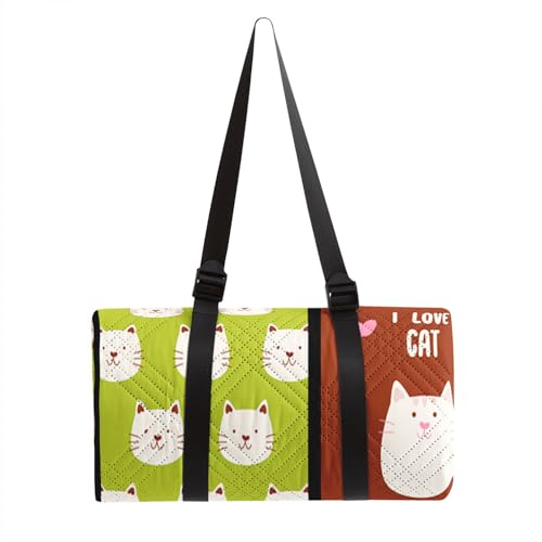 Outdoor Picnic Blanket Portable Ultrasonic Waterproof Picnic Cat Plaid Printed Camping Beach Mat for Sand and Wet Grass Hiking (Cats S - color: Cats, size: Standard - 59"x78"