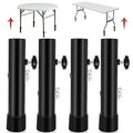 (4-PACK) Folding Table Leg Extenders, Highly Durable Steel Folding Table Leg Risers, Folding Desk Leg Extensions For Straight And Bent Legs, Adjustable Table Height Extenders For Rise 3.6in/5.2in - size: 2 LEVELS ADJUSTABLE HEIGHT