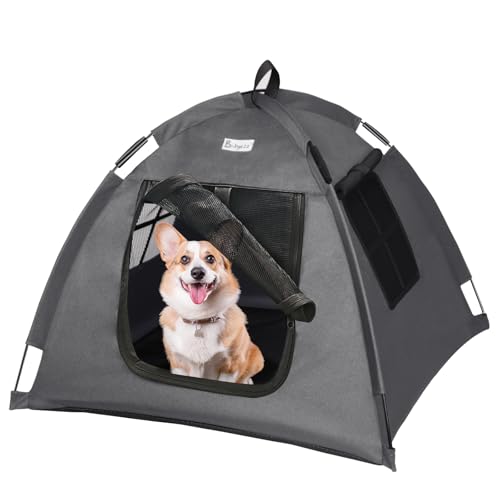 Cat Tent Outdoor/Indoor, Cat and Dog Waterproof Tent House, Outdoor Dog Bed Washable, Indoor/Outdoor Cave Nest Bed Small Dog Tent for Cat, Bunny and Small Animal (Gray, S) - size: S