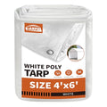 TARPAL 4'x6' White Tarp Waterproof 7.5 mil Medium Duty All Purpose Poly Tarps Cover Waterproof,Snow Proof UV Protection,Rip and Tear Proof,Poly Tarpaulin - color: White-7.5mil, size: 4x6 Feet-Finished size