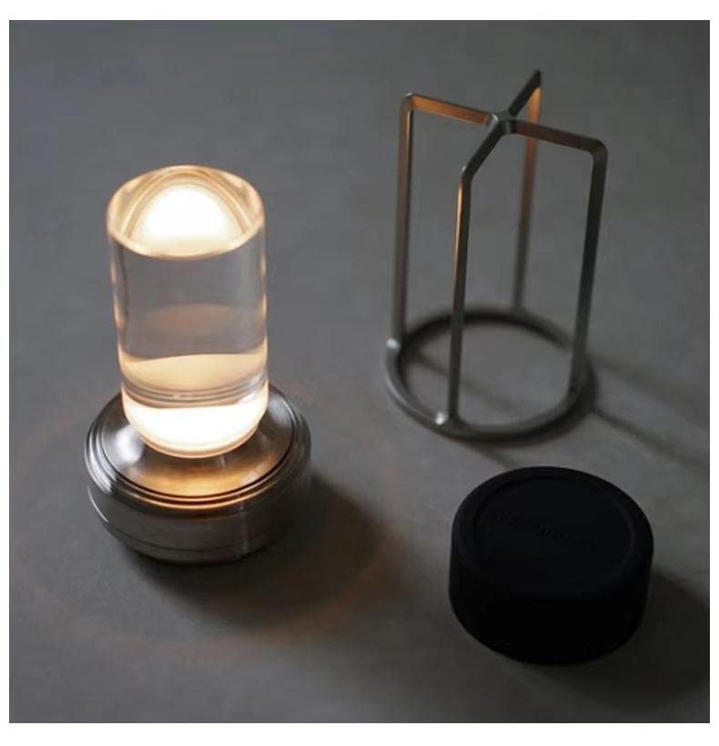 Portable Metal Table Lamp for Indoor/Outdoor ,Rechargeable Cordless LED Lamp, 3-Colour Infinitely Dimming Battery Powered Small Desk Lamp, Restaurant/Bedroom/Bar/Coffee Shop/Camping Light (Silver) - color: Silver