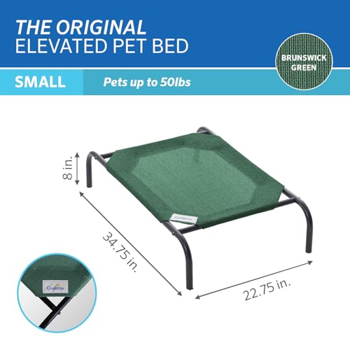Coolaroo The Original Cooling Elevated Pet Bed,Brunswick Green, Small - color: Brunswick Green, style: Small Dog Bed