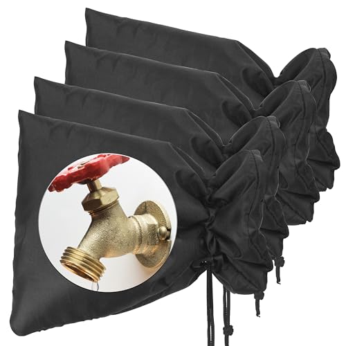 Gardzen 4 Packs XL Outdoor Faucet Cover for Winter Freeze Protection, Spigot Covers Winter Insulated, Hose Big Cover 8" W x 10" H - size: 4-Pack 8" W x 10" H