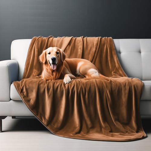 Waterproof Blanket for Bed, Couch, Kids & Pets Protection – Splash-Proof, Spill-Proof, Leakproof Flannel Blanket Reversible Design (Velvet Brown & Twilight Blue, 60x80) - color: Velvet Brown & Twilight Blue, size: Full