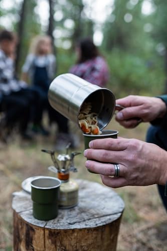 Stansport Stainless Steel Camping Cookware Set – Durable Nesting Mess Kit for Backpacking, Hiking & Outdoor Cooking – Compact Portable Pot & Pan with Carry Bag – Multiple Sizes for Family to Solo Use - style: 5 Piece Olive Drab