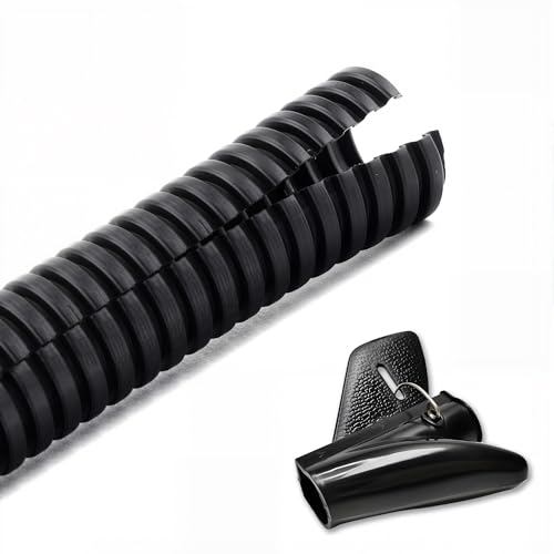 ZhiYo 10FT 1” Wire Loom Split Tubing Auto Wire Conduit Flexible Cover - color: Black, size: 10FT 1”
