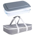 9x13 Glass Baking Dish With Lid - 3qt Glass Casserole With Carrier Insulated Bag For Hot Or Cold Food - Large Casserole Dish For Oven Potluck Party Picnic Cookouts