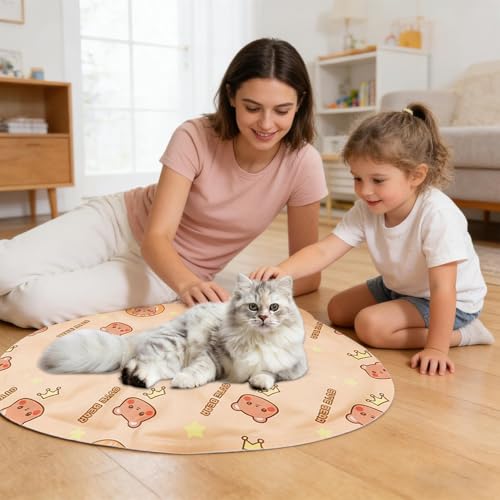 Cat Cooling Mat, Adorable Animal Patterns, 45x34x2cm, Cool Pet Pad, Self-Cooling Pressure Activated Mat, Adorable Heat Relief, for Living Room Bedroom Windowsill Road Trip Vacation - color: bear